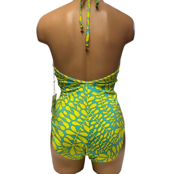 Trina Turks $184 Tropical Floral Print Halter One-Piece Swimsuit Size 8 NWT - Picture 5 of 10